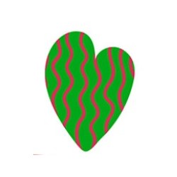 Sticker coeur vague verte