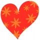 Sticker coeur jaune orange