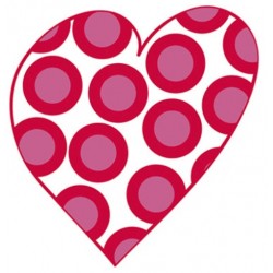 Sticker coeur pois bleu