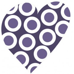 Sticker coeur rond rose