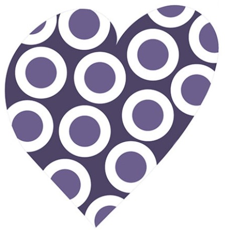 Sticker coeur rond rose