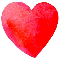 Sticker coeur rayures vintage