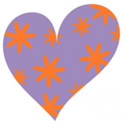 Sticker coeur pois violet