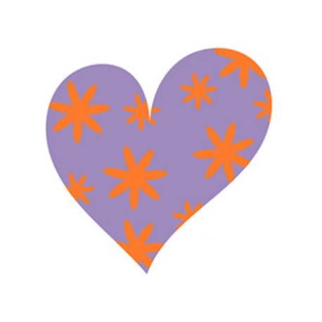 Sticker coeur pois violet