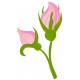 Sticker bouton rose deco
