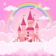 Sticker grand chateau rose