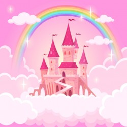 Sticker grand chateau rose