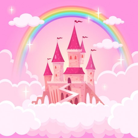 Sticker grand chateau rose
