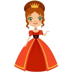 Sticker princesse robe jaune