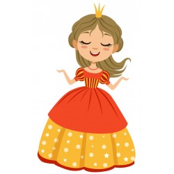 Sticker princesse chatain