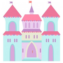 Sticker chateau toit vert