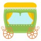 Sticker carosse jaune princesse