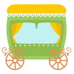 Sticker carosse jaune princesse