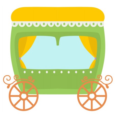 Sticker carosse jaune princesse