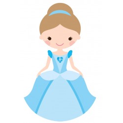 Sticker princesse en robe jaune