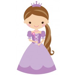Sticker princesse en robe bleu