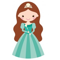 Sticker petite princesse en robe