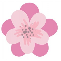 Sticker coeur rose vintage