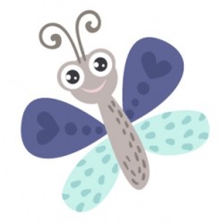 Sticker papillon gris gros yeux