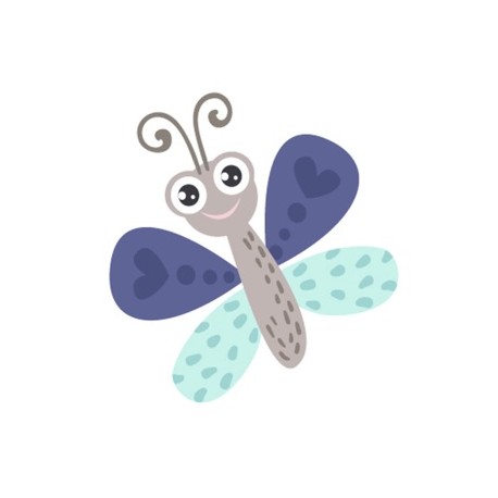 Sticker papillon gris gros yeux