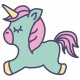 Sticker grande licorne jaune