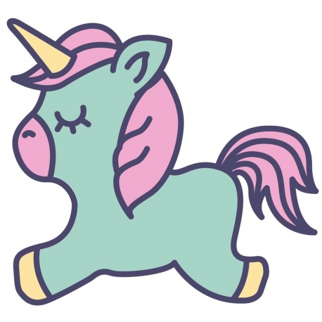 Sticker grande licorne jaune