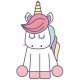 Sticker licorne dort