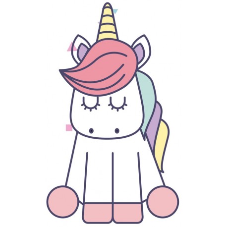 Sticker licorne dort