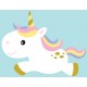 Sticker licorne dort debout