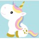 Sticker licorne regarde derriere