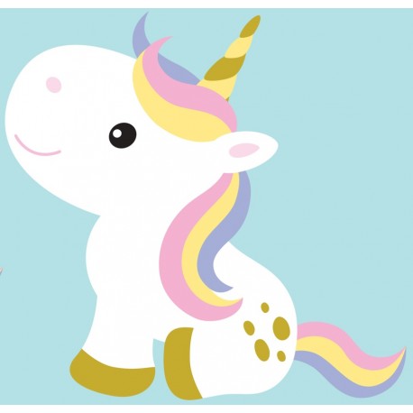 Sticker licorne regarde derriere