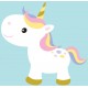 Sticker licorne avec ailes
