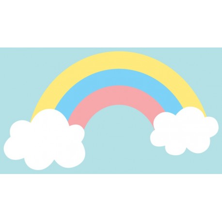 Sticker fleur arc en ciel