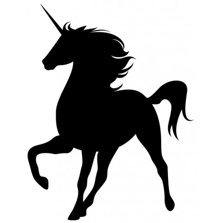 Sticker licorne arc en ciel