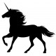 Sticker licorne silhouette saut
