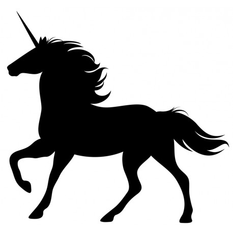 Sticker licorne silhouette saut