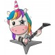Sticker licorne ecoute musique