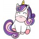 Sticker licorne avec chevelure