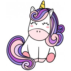 Sticker licorne avec chevelure