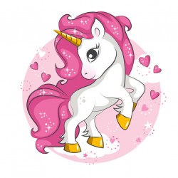 Sticker cup cake licorne