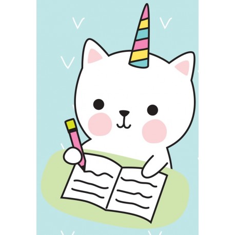 Sticker licorne avec coeurs