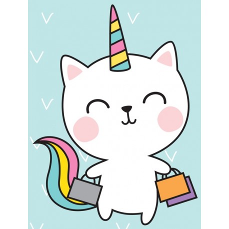 Sticker chat licorne au reveil