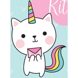 Sticker chat licorne avec dollar