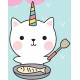 Sticker chat licorne poste lettre