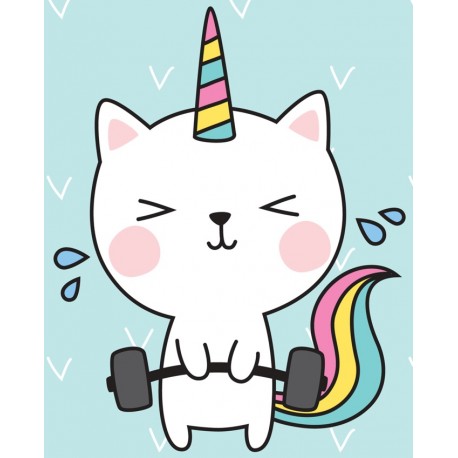 Sticker chat licorne cuisine poisson