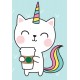 Sticker chat licorne musculation