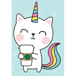 Sticker chat licorne musculation