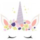 Sticker cil et corne licorne