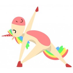 Sticker licorne sur arc en ciel