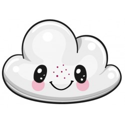 Sticker licorne calin nuage
